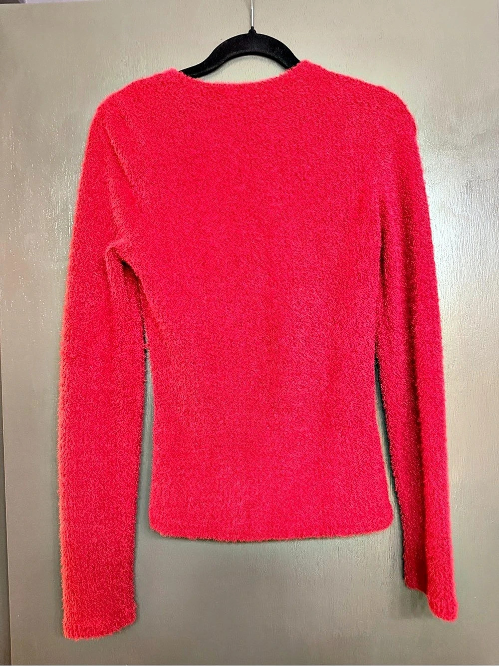 Fuzzy Crewneck Sweater in Burgundy Like New - Picture 2 of 3